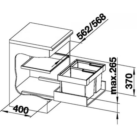 Koš za Smeti sorter Blanco Flexon II modernog i funkcionalnog dizajna za kuhinju