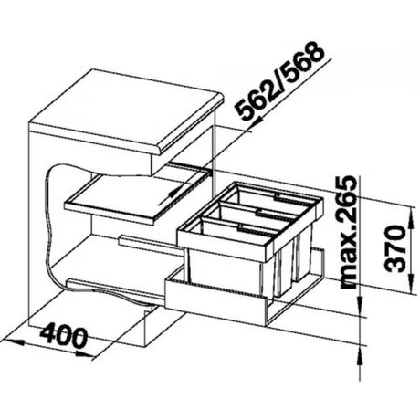 Koš za Smeti sorter Blanco Flexon II za ladicu pro razvrstavanje otpada