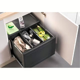 Sivi koš za smeti Blanco sorter s automatskim izvlačenjem za kuhinjski ormarić