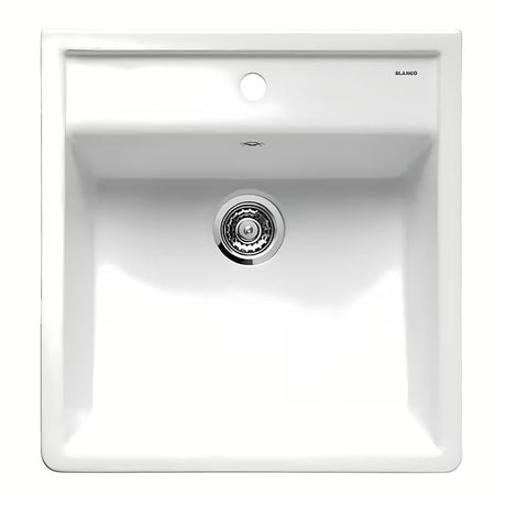 Keramični pomivalno korito Blanco Panor 60 v sijoče beli barvi pro za zgornjo montažo za delovni pult.