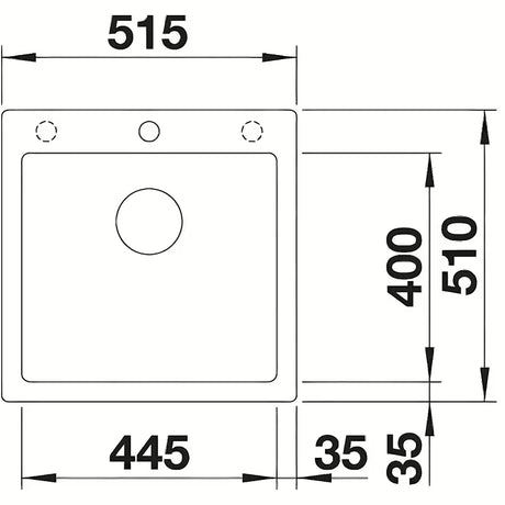 Granitni kuhinjski enojno korito Blanco Pleon 5 u boji tartufo pro za ugradnju odozgo za delovni pult.