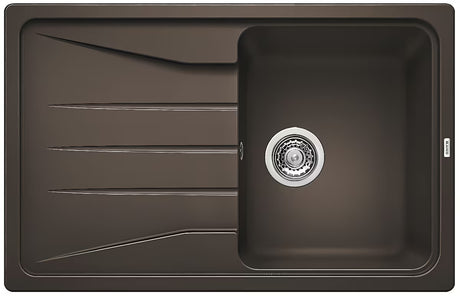 Granitni pomivalno korito Blanco Sona 45 S ocjednom plohom, ugradnja odozgo, boja kava.