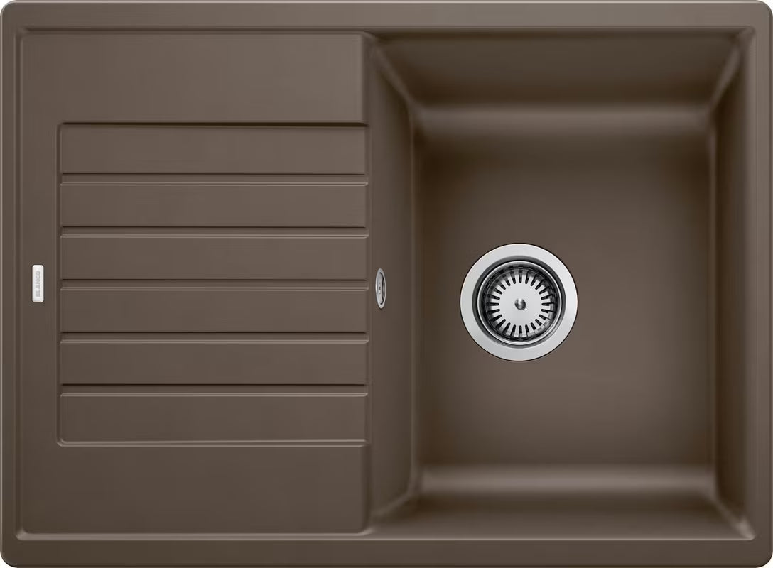 Blanco Zia 45 S Compact granitno pomivalno korito z odcejalnikom, zgornja montaža, barva kava