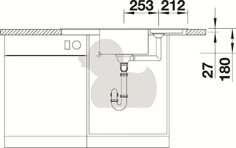 Blanco Zia 9 E kotni granitno pomivalno korito antracit pro zgornja montaža za delovni pult