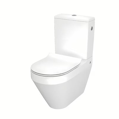 Cersanit Crea stoječa WC školjka kombi brez splakovalnega kroga s wc desko mehko Zapiranje Soft Close v beli barvi