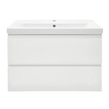 Cersanit Dormo viseča omarica s keramičnim umivalnikom v beli sijajni izvedbi 80x37,5x62 cm