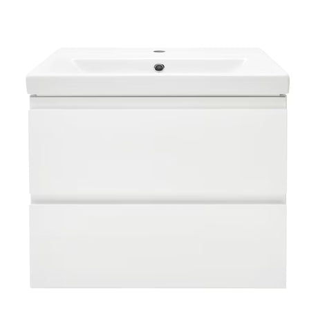 Cersanit Dormo viseča omarica s keramičnim umivalnikom v beli sijajni izvedbi 60x37,5x62 cm