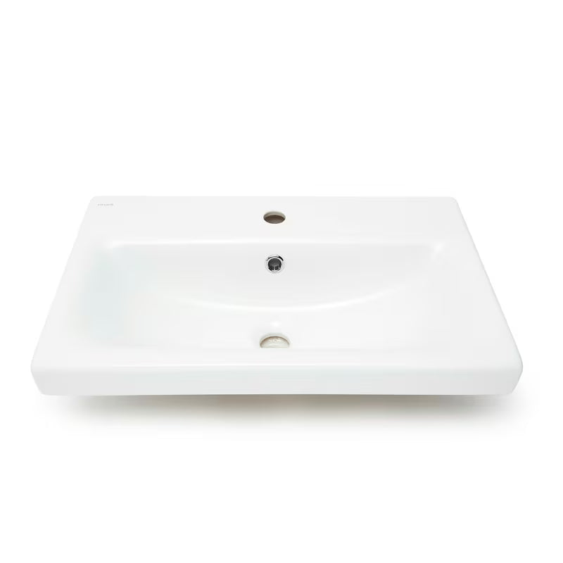 Cersanit Dormo viseča omarica s keramičnim umivalnikom v beli sijajni izvedbi 60x37,5x62 cm