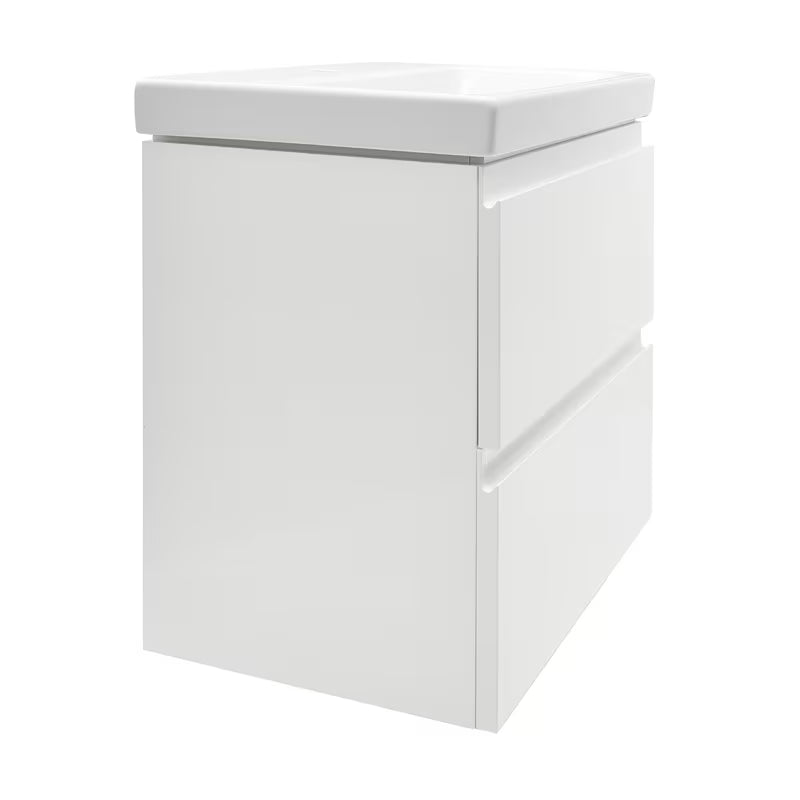 Cersanit Dormo viseča omarica s keramičnim umivalnikom v beli sijajni izvedbi 50x34,5x63 cm