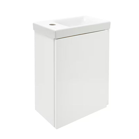 Cersanit Dormo viseča omarica s keramičnim umivalnikom 40x21,5x64 cm v beli sijajni izvedbi