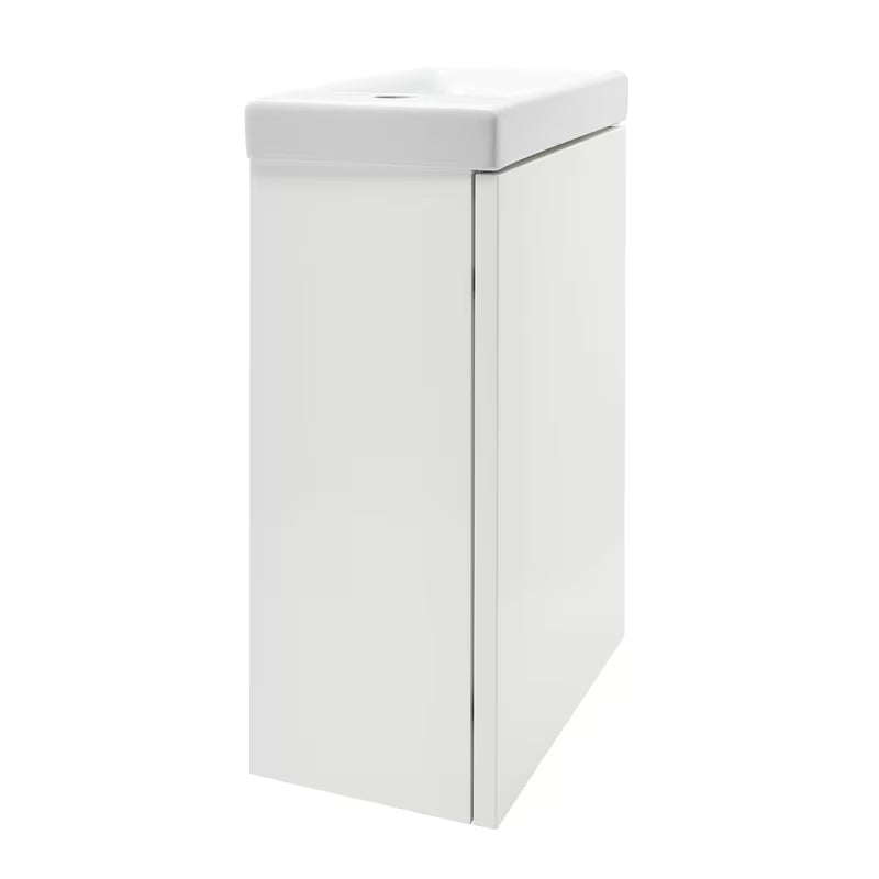 Cersanit Dormo viseča omarica s keramičnim umivalnikom 40x21,5x64 cm v beli sijajni izvedbi