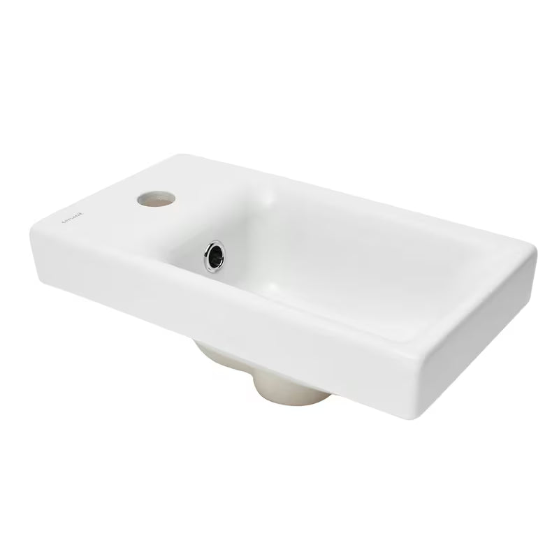 Cersanit Dormo viseča omarica s keramičnim umivalnikom 40x21,5x64 cm v beli sijajni izvedbi