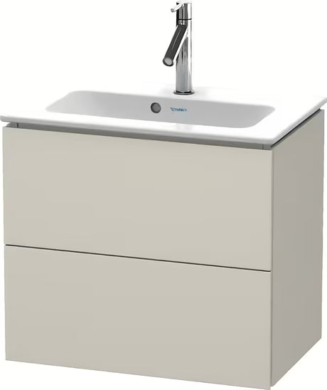 Viseča omarica pod umivalnikom Duravit L-Cube v mat taupe barvi z dizajnom brez ročajev