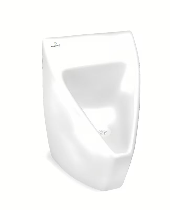 Brezvodni viseči keramični pisoarji ecostep P10 s patentiranim ventilom pro za prihranek vode in enostavno vzdrževanje.