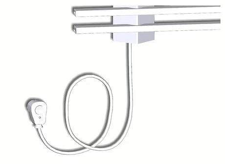 Bijeli električni kupaonski sušilnik za brisače Elvl Liner 39,5x55 cm pro za zidnu montažu.