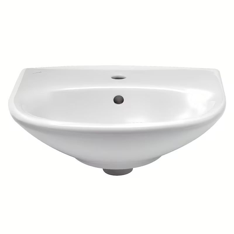Beli viseče keramični umivalnik Fayans Neo 55 x 44 cm z odprtino pro za armaturo na sredini