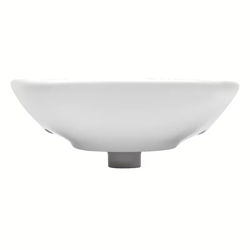 Beli viseče keramični umivalnik Fayans Neo 55 x 44 cm z odprtino pro za armaturo na sredini