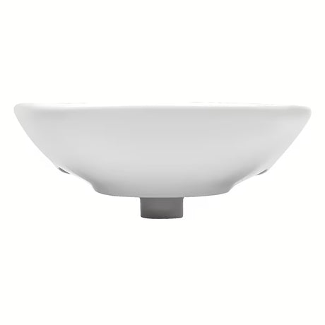 Beli viseče keramični umivalnik Fayans Neo 55 x 44 cm z odprtino pro za armaturo na sredini