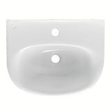 Beli viseče keramični umivalnik Fayans Neo 55 x 44 cm z odprtino pro za armaturo na sredini