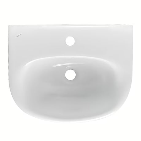 Beli viseče keramični umivalnik Fayans Neo 55 x 44 cm z odprtino pro za armaturo na sredini