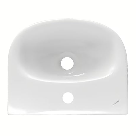 Beli keramični umivalnik Fayans Neo 40x32 cm z odprtino pro za armaturo na sredini