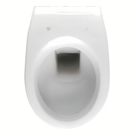Bel viseča WC školjka Fayans Neo iz trpežne sanitarne keramike z zadnjim odtokom in varčnim splakovanjem DualFlush.