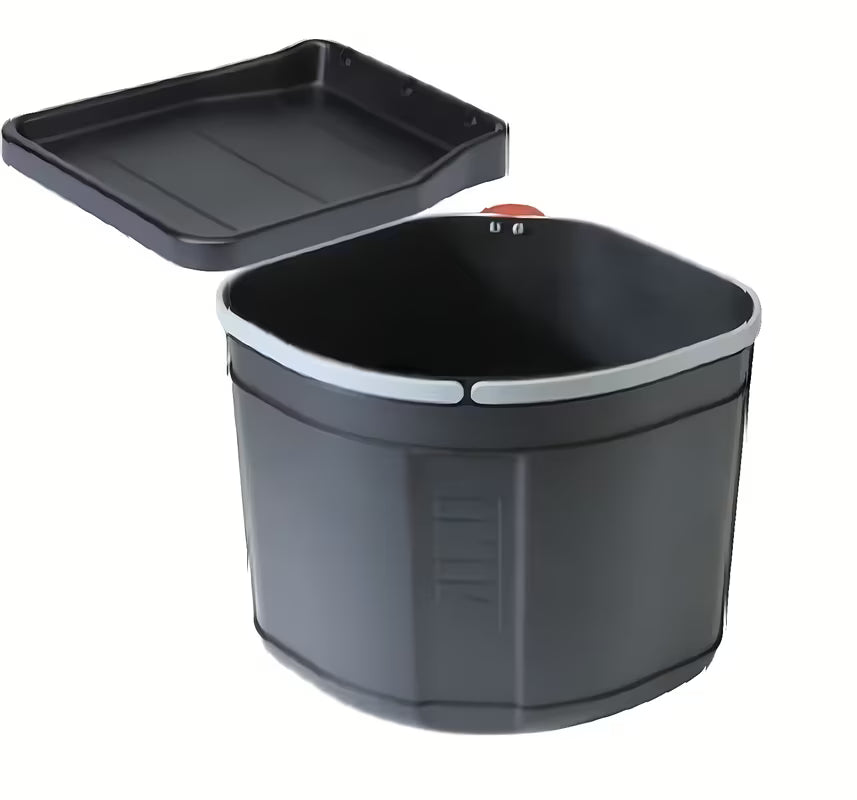 Vgradni koš za smeti Franke Sorter 17,5 l v črni barvi s polico nad košem