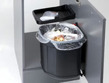 Vgradni koš za smeti Franke Sorter 17,5 l v črni barvi s polico nad košem