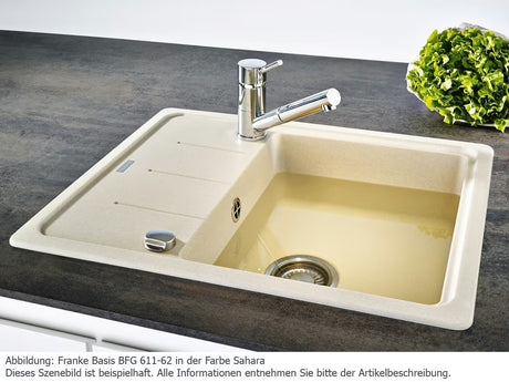 Granitni pomivalno korito Franke BFG 611-62 z odcejalnikom u boji ledeno bijela pro ugradnja na pult