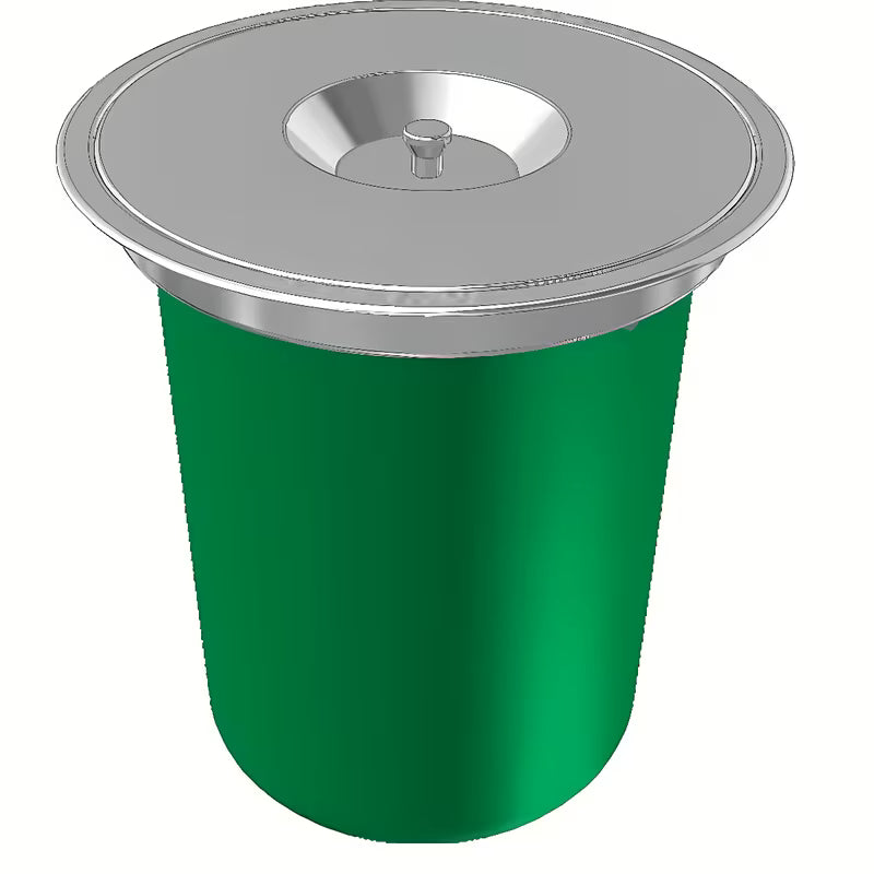 Vgradni koš za smeti sortirnik Franke Kea, zelen plastičen koš z nerjavno pokrovko, prostornina 12 l