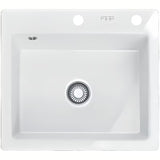 Bijeli keramički pomivalno korito Franke 58 x 51 cm pro za ugradnju odozgo za delovni pult.