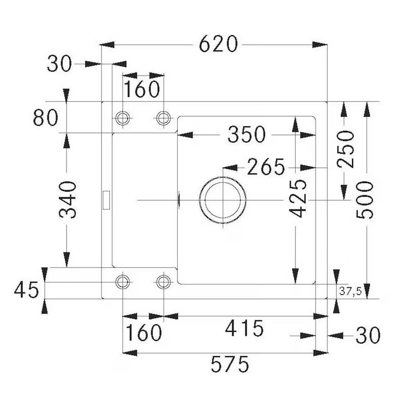 Granitno pomivalno korito Franke MRG 611-62 z obojestranskim odcejalnikom v barvi sahara