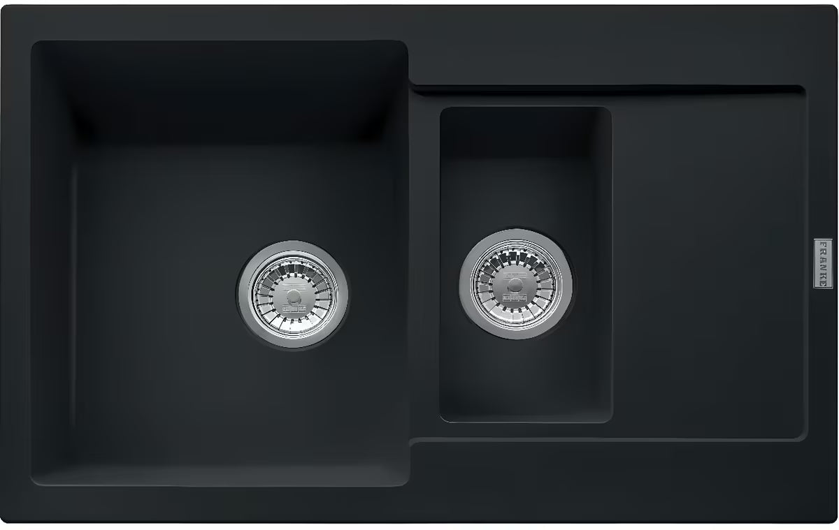 Crni granitni pomivalno korito Franke MRG 651-78 s reverzibilnom ocjednom plohom pro ugradnja na pult