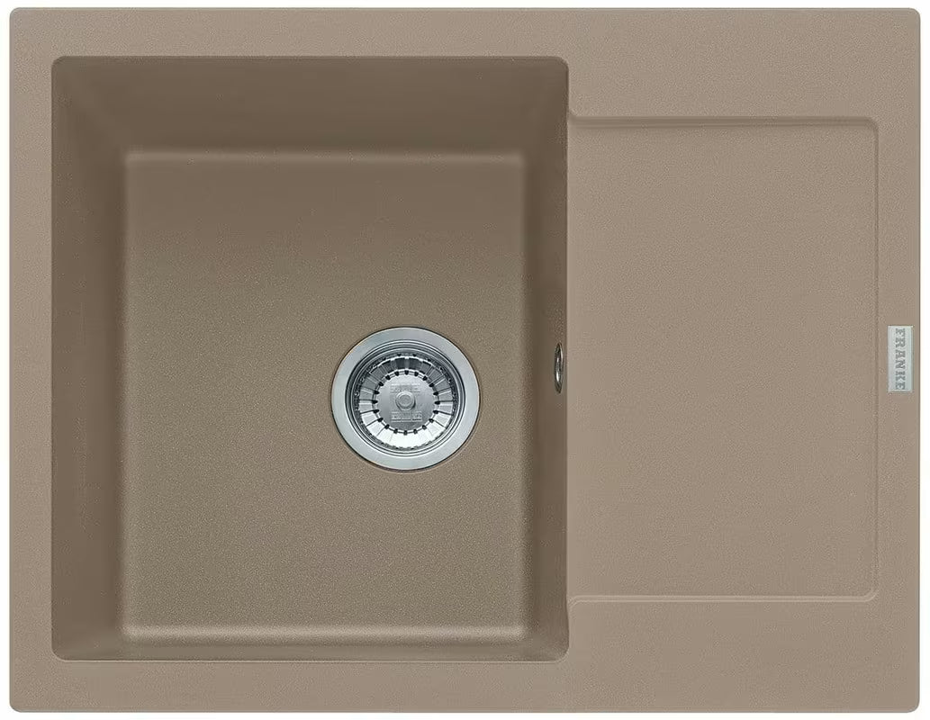 Granitno pomivalno korito Franke Maris za delovni pult z obojestranskim odcejalnikom v barvi kašmir.