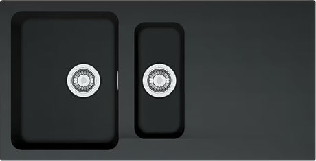 Franke Oid 651 tectonitni pomivalno korito za delovni pult s reverzibilnom ocjednom plohom u crnoj mat boji.