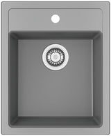 Sivo kuhinjsko enojno korito Franke Sid 610-40 iz materiala Tectonite pro montaža za delovni pult.
