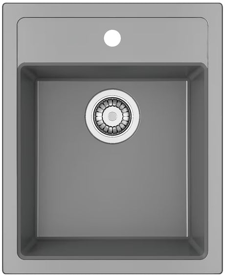 Sivo kuhinjsko enojno korito Franke Sid 610-40 iz materiala Tectonite pro montaža za delovni pult.