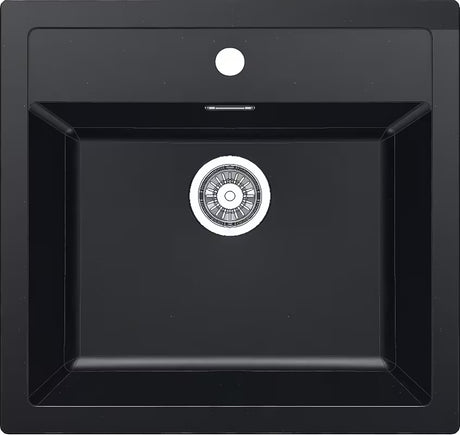 Crni mat kuhinjski enojno korito Franke SID 610 od materijala Tectonite pro ugradnja za delovni pult.
