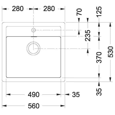 Crni mat kuhinjski enojno korito Franke SID 610 od materijala Tectonite pro ugradnja za delovni pult.