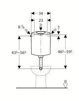Geberit AP116 podometni splakovalnik za WC u boji alpsko bijela s dvokoličinskim ispiranjem