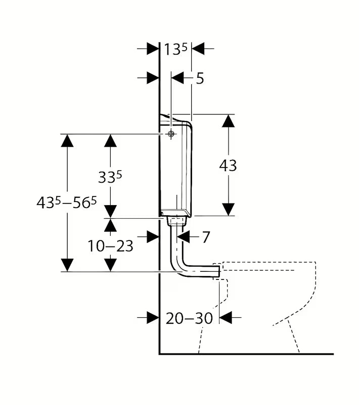 Geberit AP116 podometni splakovalnik za WC u boji alpsko bijela s dvokoličinskim ispiranjem