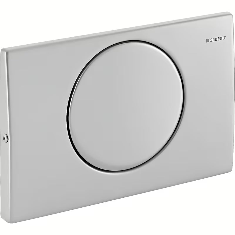 Aktivirna tipka Geberit Delta10 v krtačeni izvedbi pro splakovanje WC školjka Start/Stop.