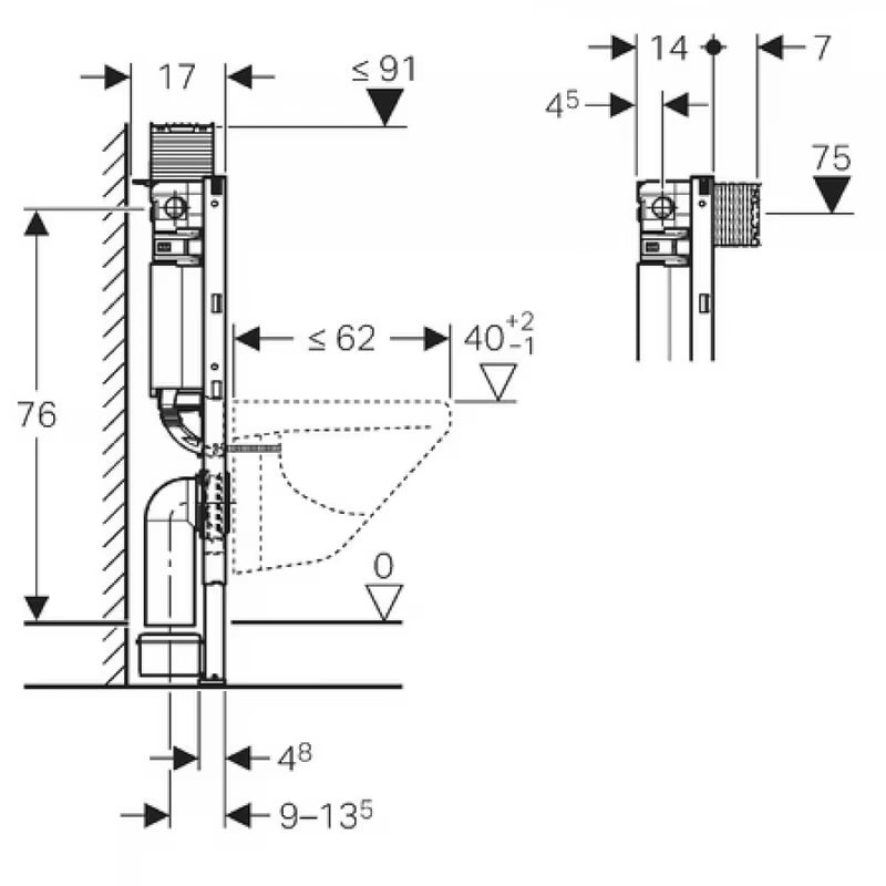Podometni splakovalnik Geberit Duofix Omega pro viseča WC školjka za sistem Duofix