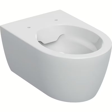 Geberit icon viseča WC školjka brez splakovalnega kroga v beli barvi s skritim pritrjevanjem