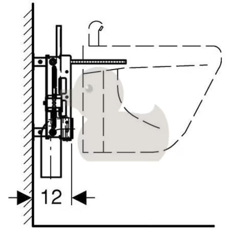 Geberit Kombifix konstrukcija za bide pro za ugradnju u zid s podesivim razmakom i visinski podesivim elementima