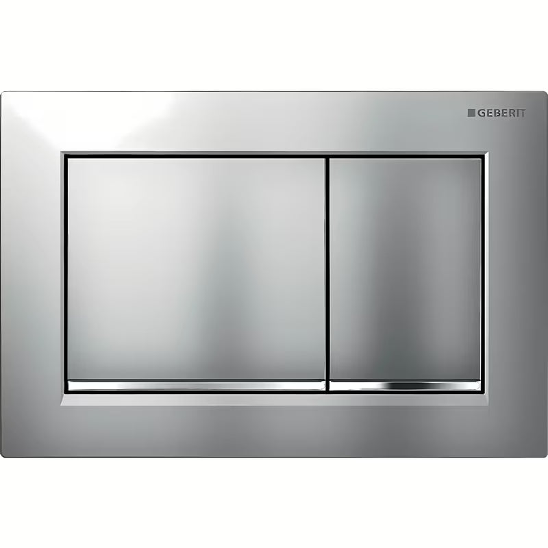 Aktivirna tipka Geberit Omega30 pro 2 količine ispiranja u mat kromu sa sjajnom trakom