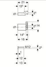 Ekscentrični priključni set Geberit pro viseča WC školjka s pričvrsnim materijalom