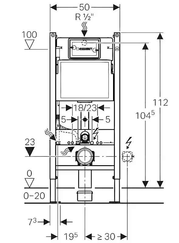 Geberit Duofix Delta set pro viseča WC školjka s podžbuknim vodokotlićem i bijelom tipkom Delta 01
