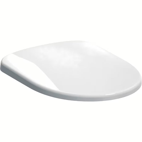 Beli WC deska Geberit Selnova s tehnologijo mehko Zapiranje Soft Close in trpežno površino iz duroplasta.