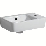 Beli keramični umivalnik Geberit Selnova Compact 40 x 25 cm z odprtino pro za armaturo na desni